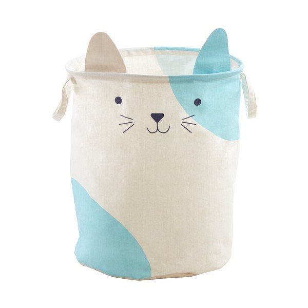 Бяла текстилна детска кошница за играчки ø 40x48 cm Mimo Cat Face – Premier Housewares