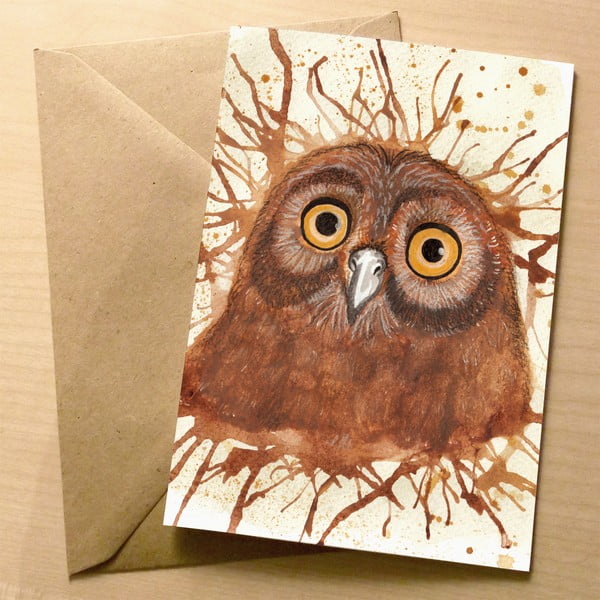 Přáníčko Wraptious Splatter Owl