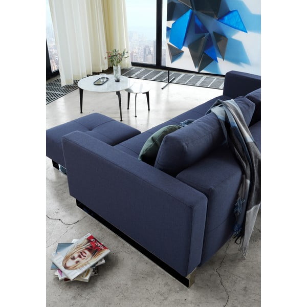 Тъмносин разтегателен диван Mixed Dance Blue, 115 x 230 cm Cassius - Innovation-image-1