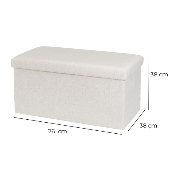 Бяла табуретка от букле Ecru – Casa Selección-image-3