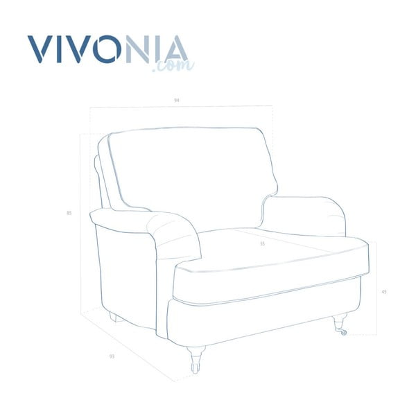Modré křeslo Vivonita William-image-1