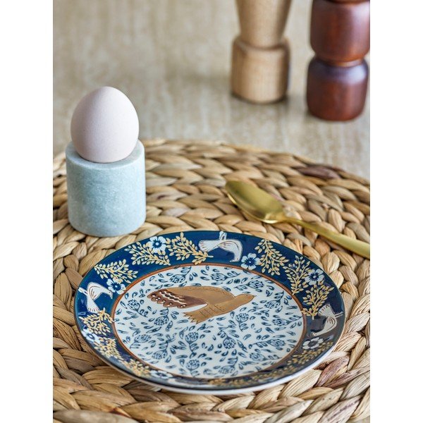 Синя десертна глинена чиния ø 16 cm Hezha – Bloomingville-image-1