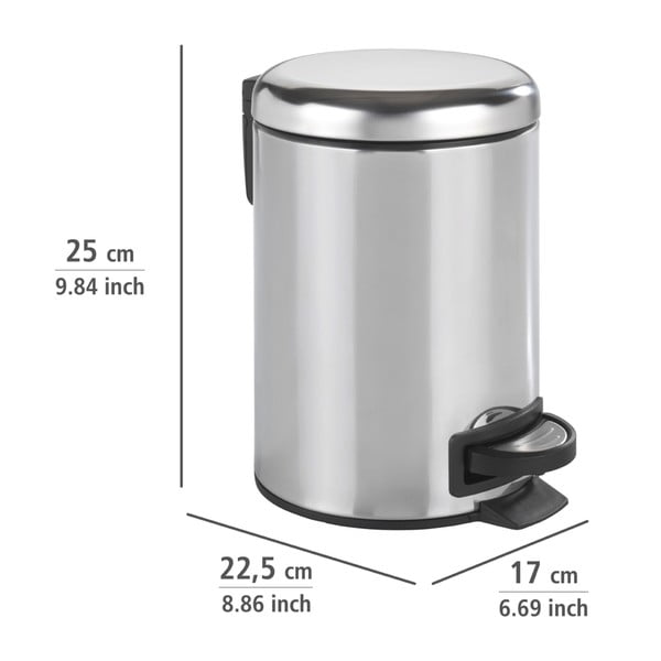 Кошче за педали в сребристо лъскаво, 3 л Leman - Wenko-image-3