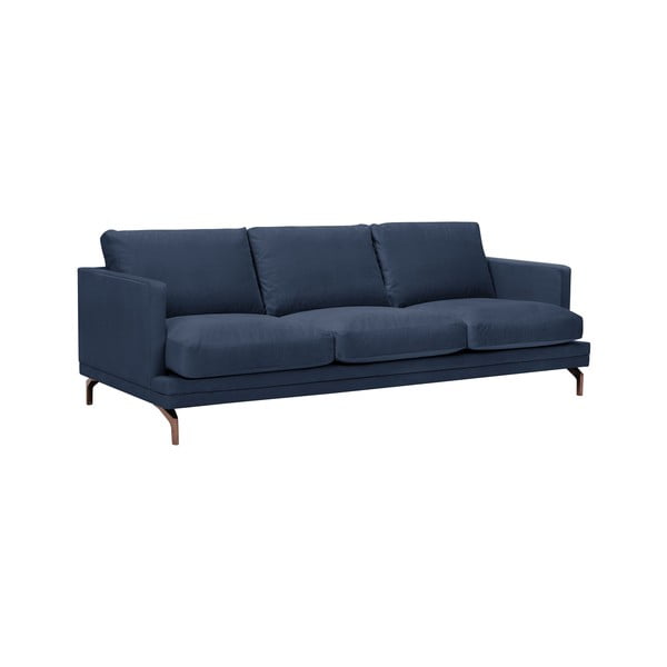 Tmavě modrá trojmístná pohovka s podnožím ve zlaté barvě Windsor & Co Sofas Jupiter-image-1