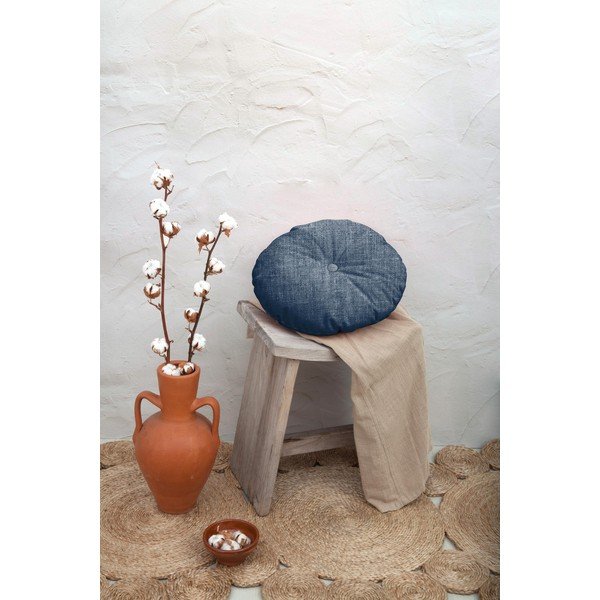Синя възглавница Cojin Redondo Blue, ⌀ 45 cm - Really Nice Things-image-1