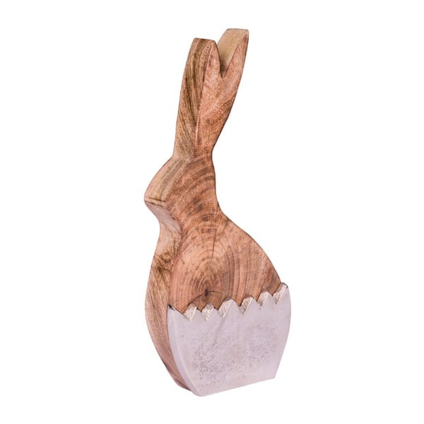 Голяма декорация от дърво и никел със заек в яйце Ego Dekor, 10 x 24,5 cm - Ego Dekor