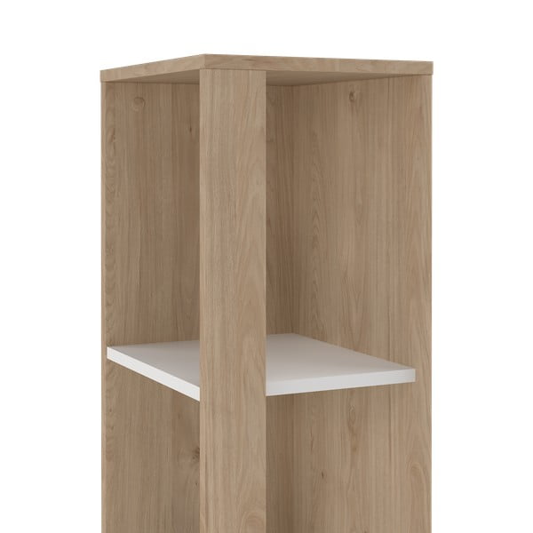 Етажерка за книги в дъбов декор в бял и естествен цвят 41x205 cm Sign - Tvilum-image-4