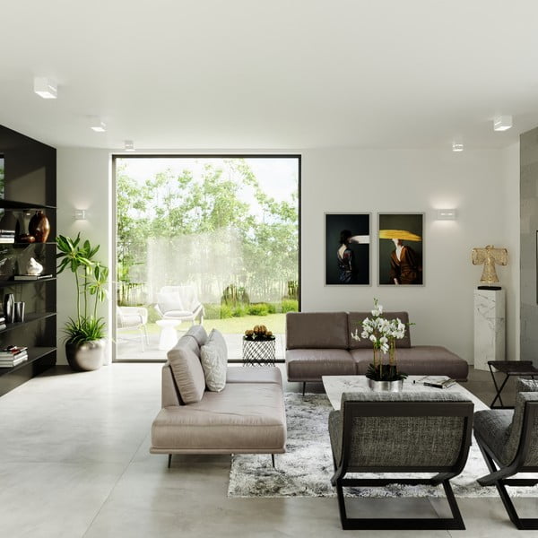 Бяло осветително тяло за таван с метален абажур 10x10 cm Lorum – Sollux-image-4