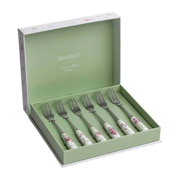 Комплект от 6 вилици с керамична дръжка Nonna Rosa - Brandani-image-1