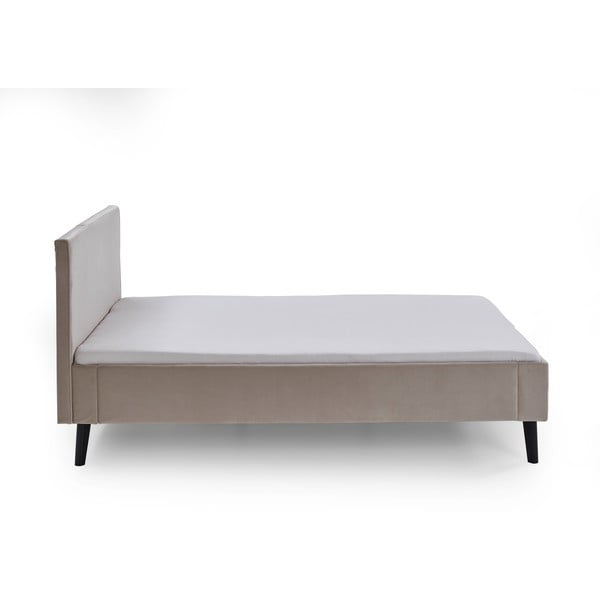 Бяло/кремаво двойно легло 140x200 cm тапицирано без ламелно дъно Leira – Meise Möbel-image-3