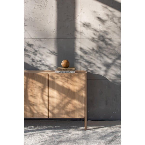 Скрин от масивен дъб в естествен цвят 220x85x42 cm Dvor – Gazzda-image-4