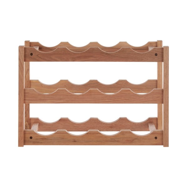 Стелаж за вино от масивен орех в естествен цвят, брой бутилки 12 Arla – Premier Housewares-image-1