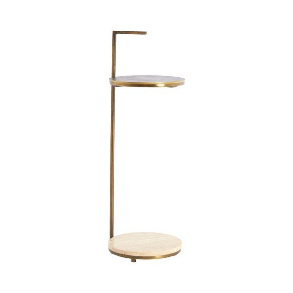 Кръгла странична масичка с скаменен плот за маса ø 26 cm Leda – Light & Living-image-2