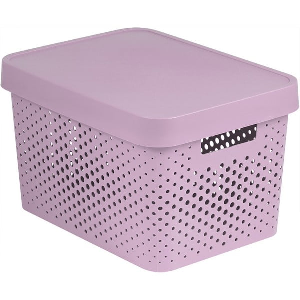Розова пластмасова кутия за съхранение с капак 27x36x22 cm Infinity – Curver