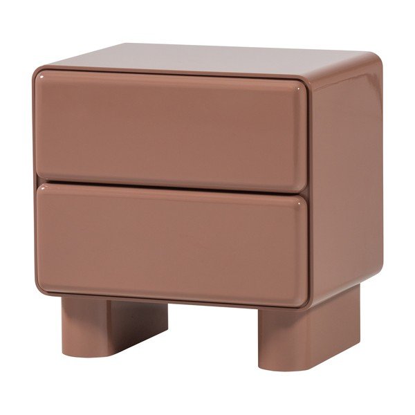 Розово гланцово нощно шкафче Lustra – WOOOD-image-2