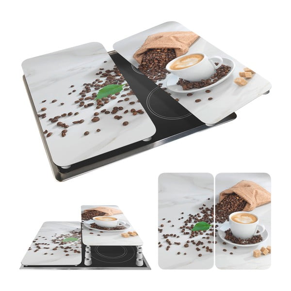 Капаци за печка 2 бр. от закалено стъкло 52x30 cm Café Aromatica – Maximex-image-3