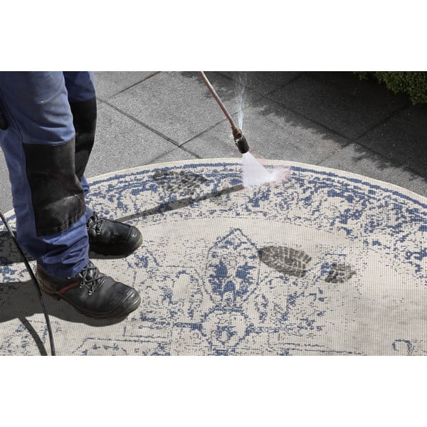 Синьо-кремав килим на открито , ø 140 cm Borbon - NORTHRUGS-image-2