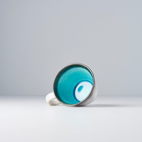 Синя и бяла керамична чаша , 250 ml - MIJ-image-2