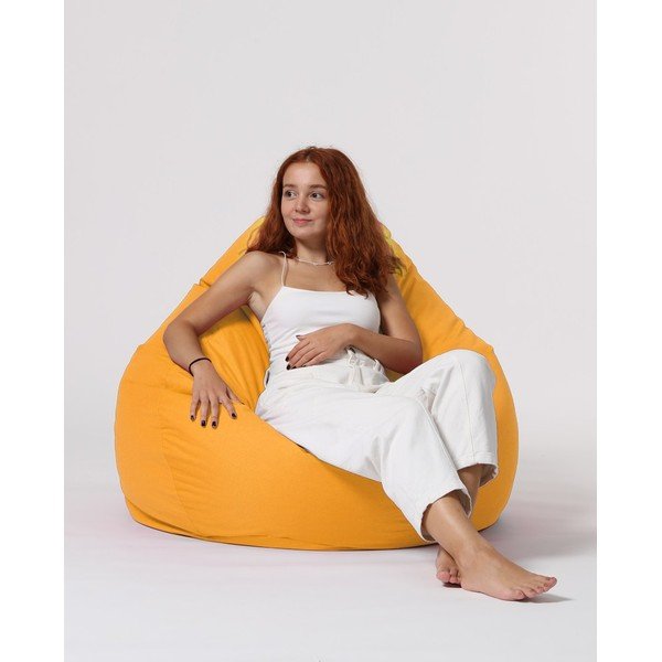 Жълт градински пуф за сядане Premium XXL – Floriane Garden-image-3