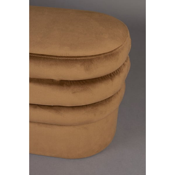 Кафява кадифена пейка Aditi – Dutchbone-image-3