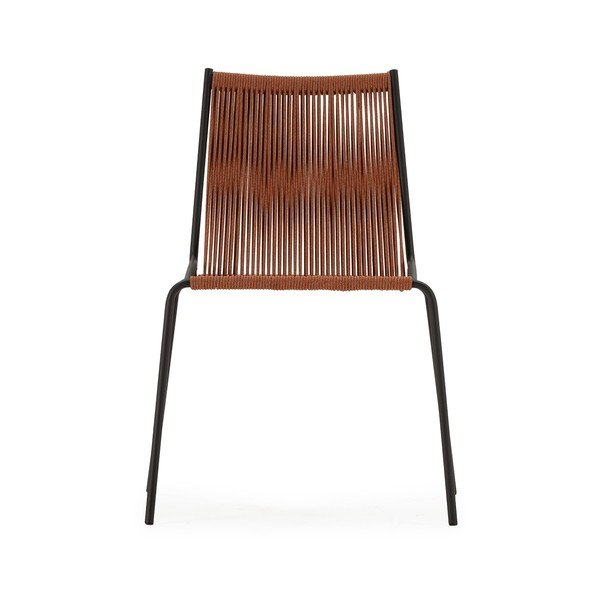 Теракотени метални трапезни столове в комплект за подреждане 2 бр. Emily – Marckeric-image-4