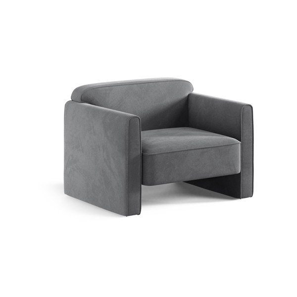 Сиво кадифено кресло Abby – Micadoni 