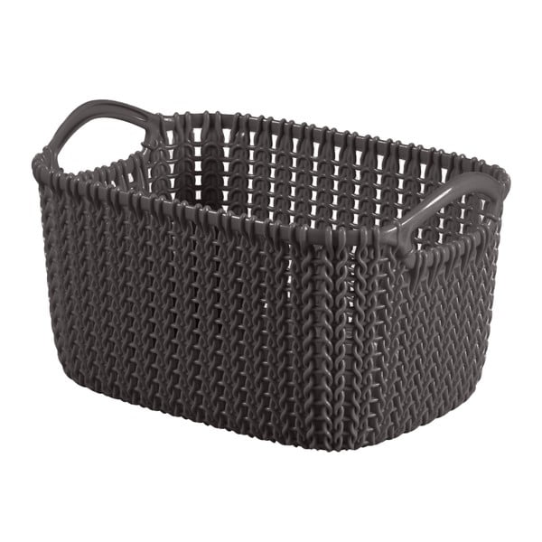Тъмно сива кошница за съхранение Medium Knit - Curver