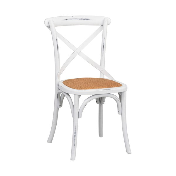 Бял трапезен стол с ратанова плетка Gaston - Rowico