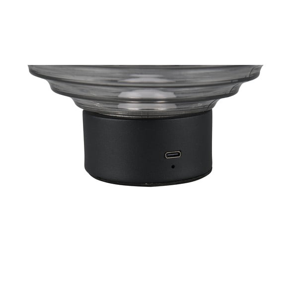 Черно-сива димируема настолна LED лампа със стъклен абажур (височина 14,5 cm) Earl - Trio-image-3