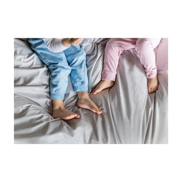 Светлосива удължена завивка за двойно легло от египетски памук 200x220 cm Perla - WeLoveBeds-image-3