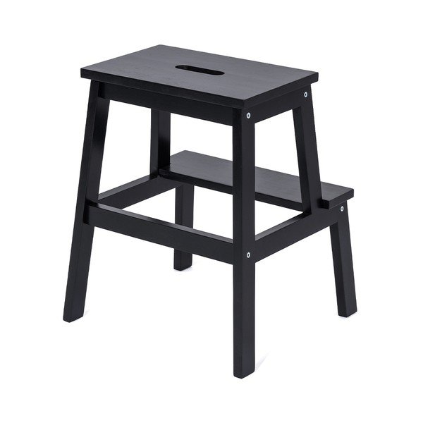 Черна табуретка от каучуково дърво Corg - Bonami Essentials-image-1