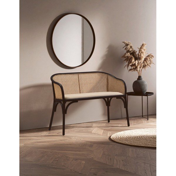 Черна/в естествен цвят подплатена пейка Cebu – Premier Housewares-image-1