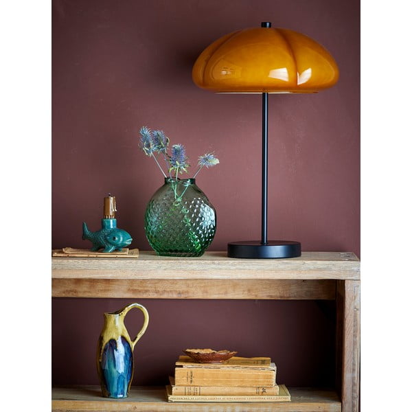 Настолна лампа в цвят жълта охра със стъклен абажур (височина 46,5 cm) Kinoko – Bloomingville-image-1