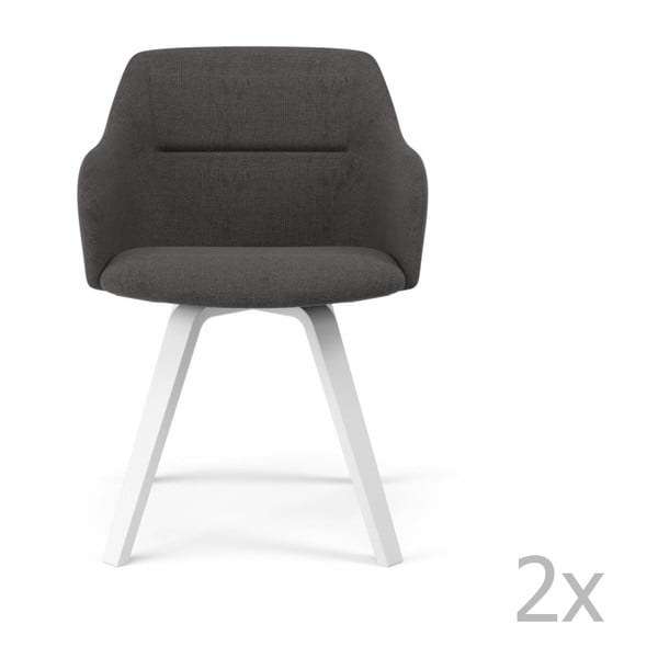 Комплект от 2 антрацитно сиви трапезни стола Sofia Ella - Tenzo