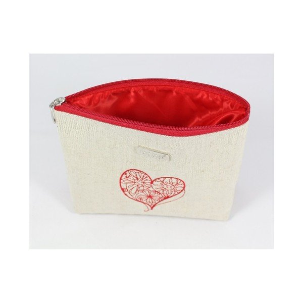 Бежово-червена козметична чанта Baggie Big No.497 - Dara bags-image-2