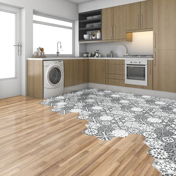 Комплект от 10 стикера за под Шестоъгълници , 20 x 18 cm Rosito - Ambiance-image-2