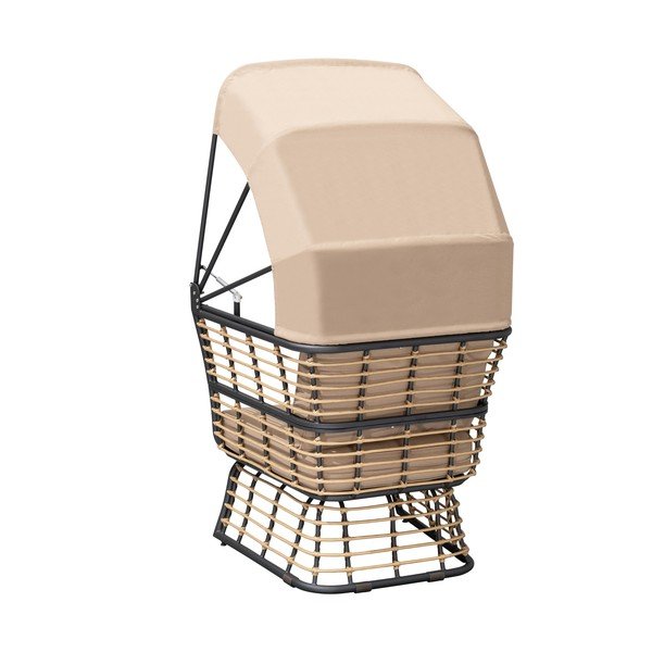 Бежово метално градинско кресло Paros – Garden Pleasure-image-3