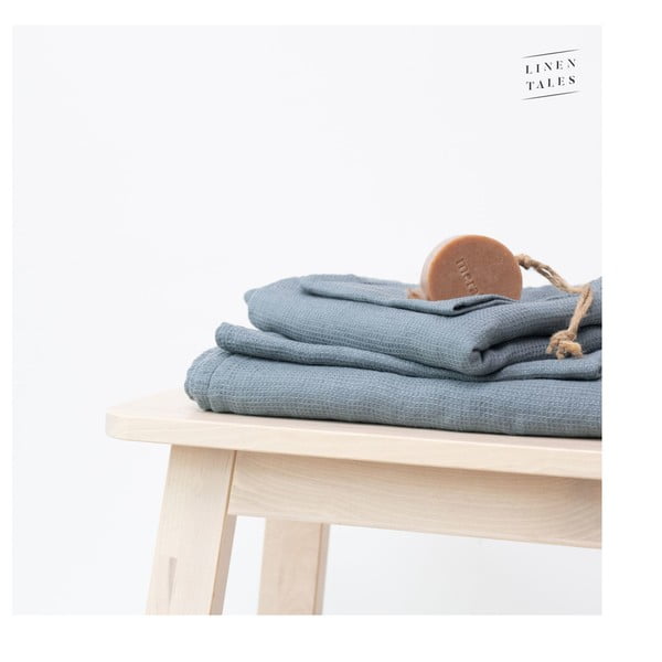 Синя ленена кърпа 30x30 cm - Linen Tales-image-3