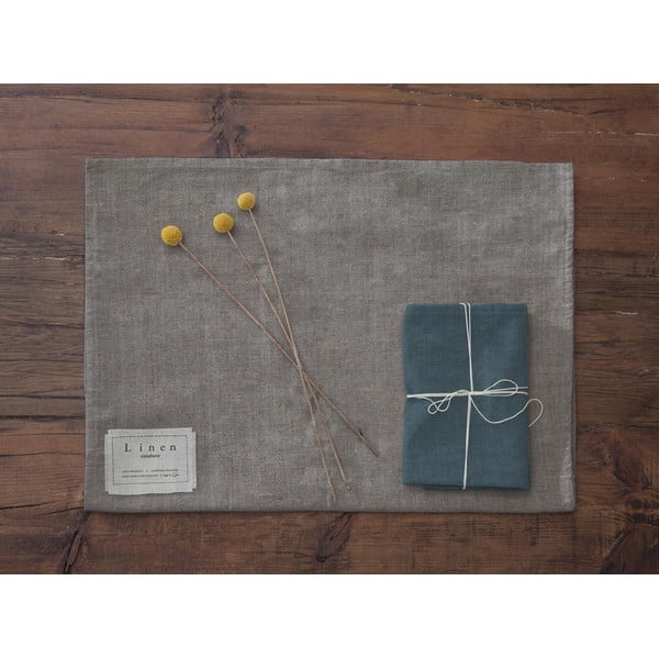 Комплект от 4 ленени салфетки Тюркоаз, 43 x 43 cm - Really Nice Things-image-2