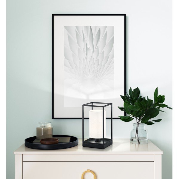 Черно-бяла настолна лампа с текстилен абажур (височина 28,5 cm) Gilli – Fischer & Honsel-image-1