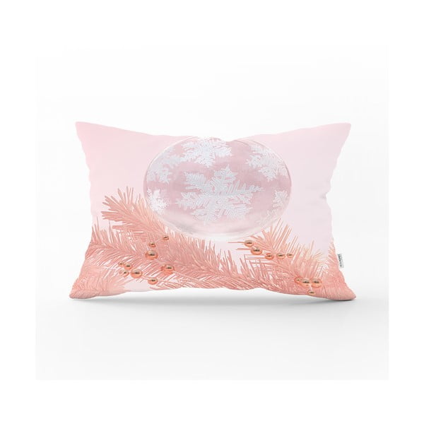 Коледна калъфка за възглавница Розови орнаменти, 35 x 55 cm - Minimalist Cushion Covers