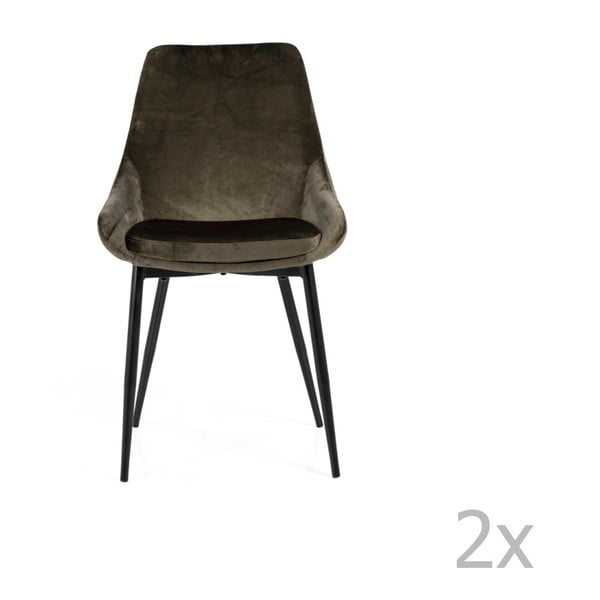 Комплект от 2 трапезни стола в сиво с кадифена тапицерия Lex - Tenzo