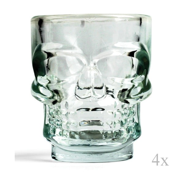 Комплект от 4 чаши за шотове с форма на череп , 300 ml - Kikkerland