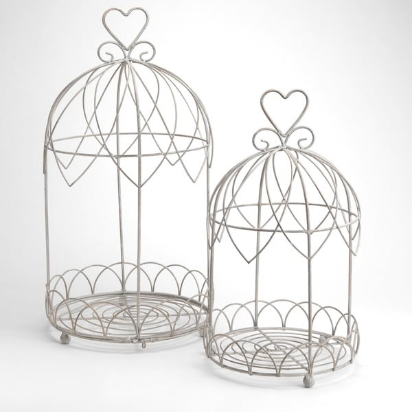 Sada 2d dekorativních klecí Heart Cages