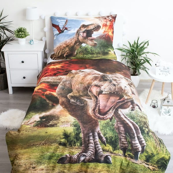 Единично  памучно детско спално бельо 140x200 cm Jurassic World "Volcano" – Jerry Fabrics-image-1