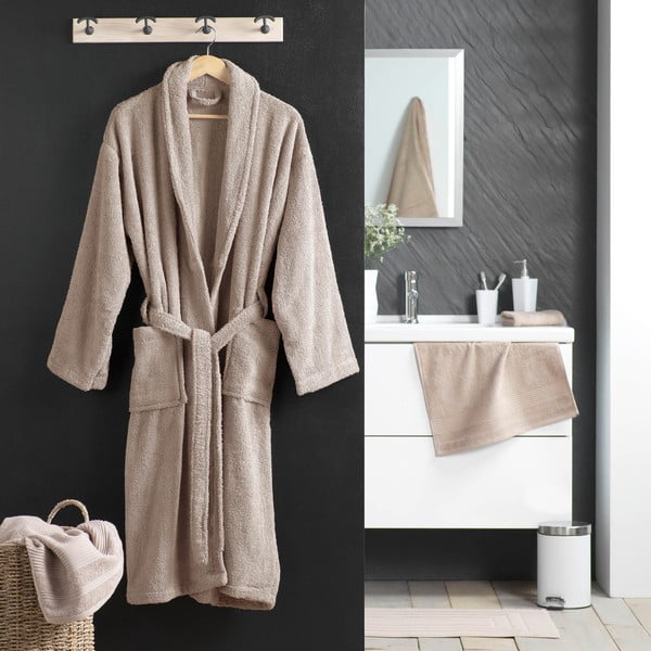 Светлокафява памучна хавлия размер M Tendresse – douceur d'intérieur-image-1