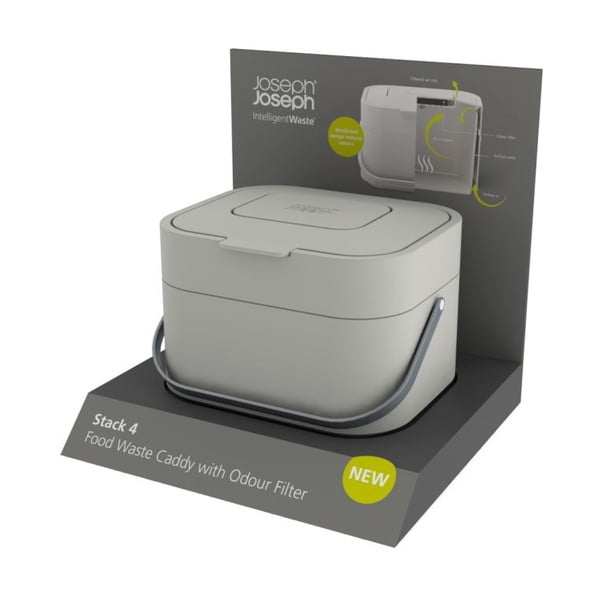Бял контейнер за компостируеми отпадъци 4 L Intelligent Waste - Joseph Joseph-image-2