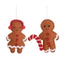 Текстилни ръчна изработени Коледни украси в комплект 2 бр. 6,5 cm Gingerbread Couple – Sass & Belle