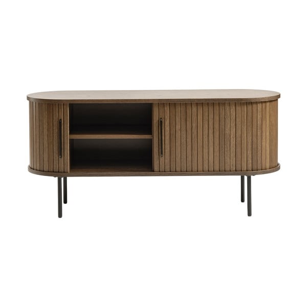 Кафява ТВ масичка от дъб 120x56 cm Nola - Unique Furniture-image-2