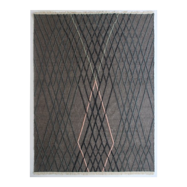 Šedý ručně tkaný vlněný koberec Linie Design Wimpole, 170 x 240 cm